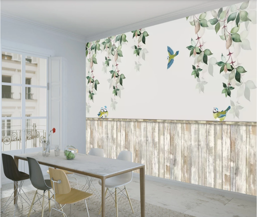 3D Vine Bird WC561 Wall Murals