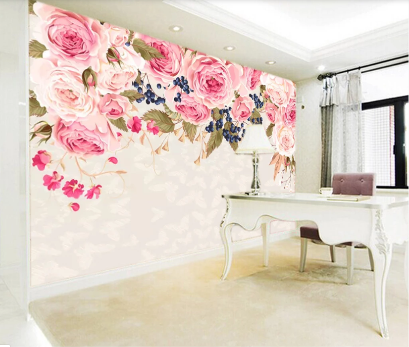 3D Blueberry Rose WC535 Wall Murals