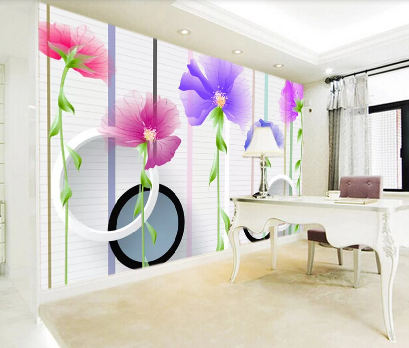 3D Red Flower Vine WC513 Wall Murals