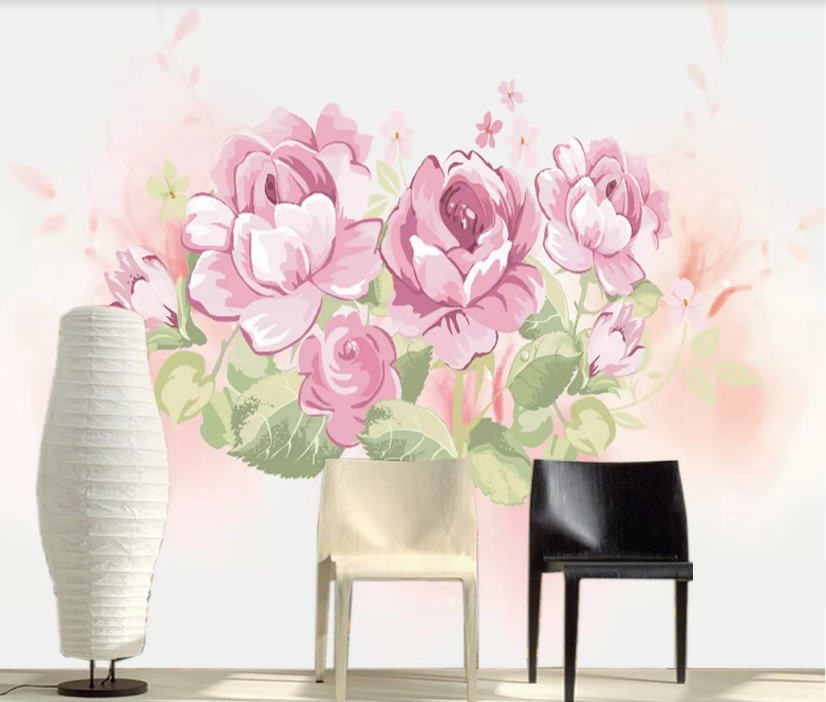 3D Red Peony WC507 Wall Murals