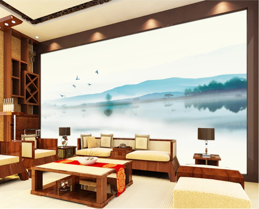 3D Misty Lake WC465 Wall Murals