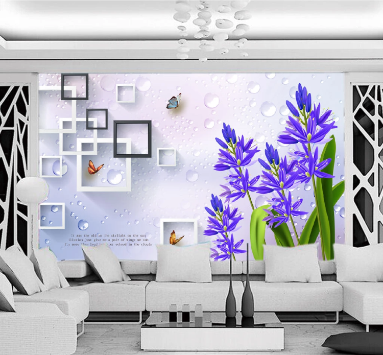 3D Purple Flower WC387 Wall Murals