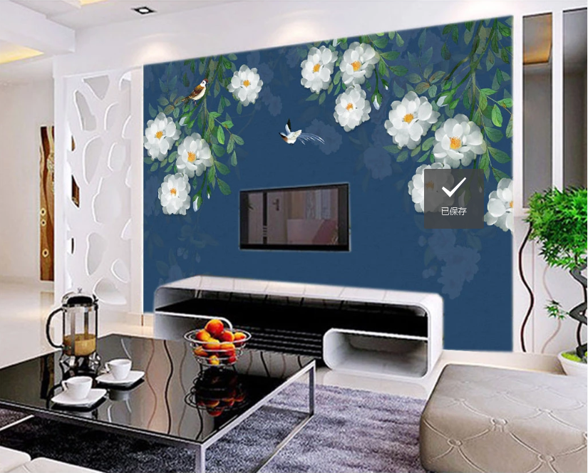 3D Magpie Flower WC368 Wall Murals