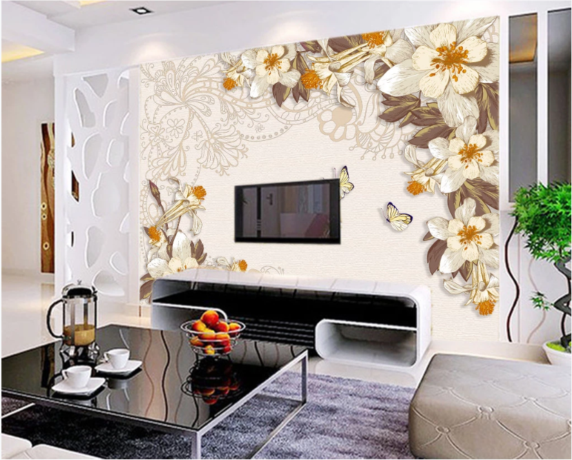 3D Yellow Butterfly WC364 Wall Murals