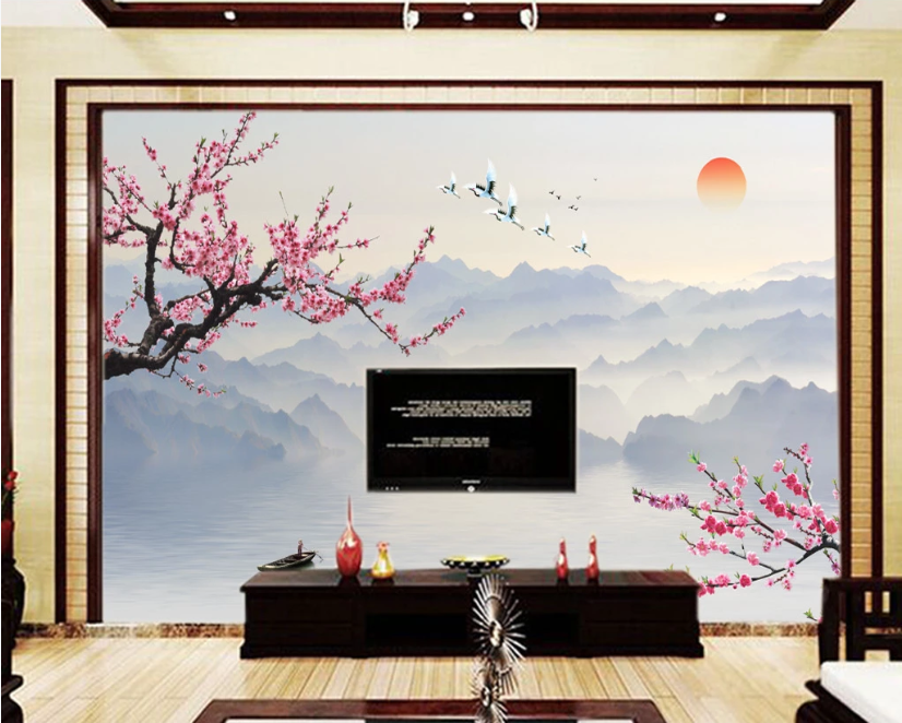 3D Fisherman Crane WC362 Wall Murals