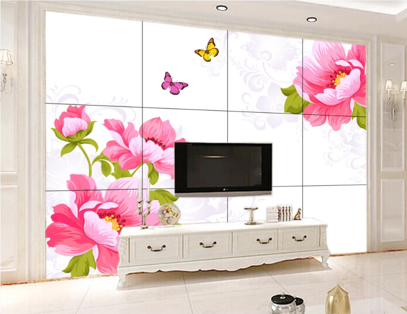 3D Peony Butterfly WC328 Wall Murals