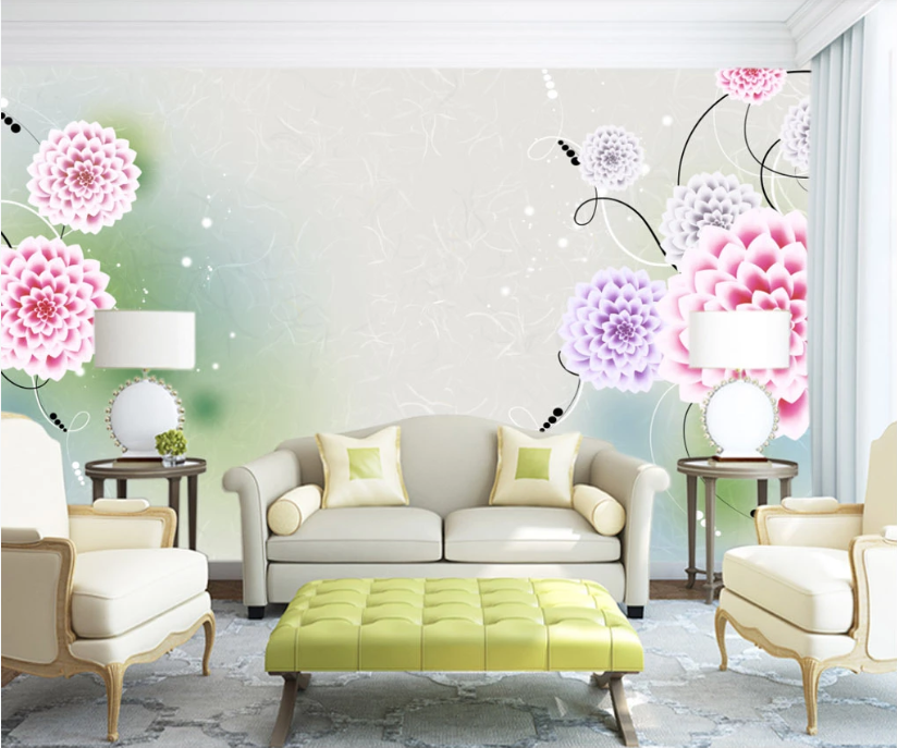 3D Red Peony WC280 Wall Murals