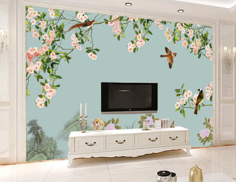 3D Flower Bird WC201 Wall Murals