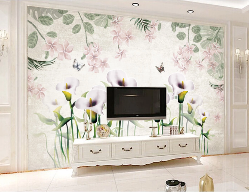 3D Lily Butterfly WC185 Wall Murals