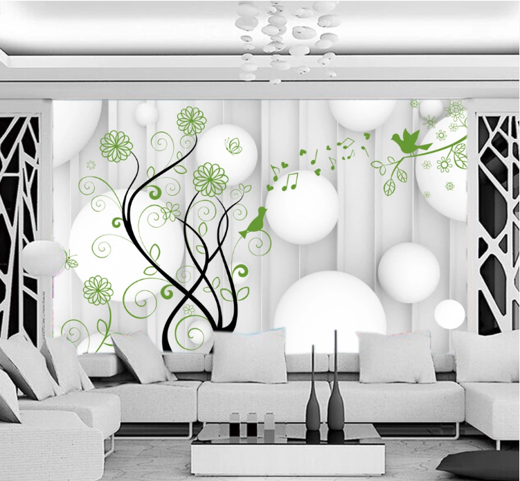 3D Green Note WC162 Wall Murals