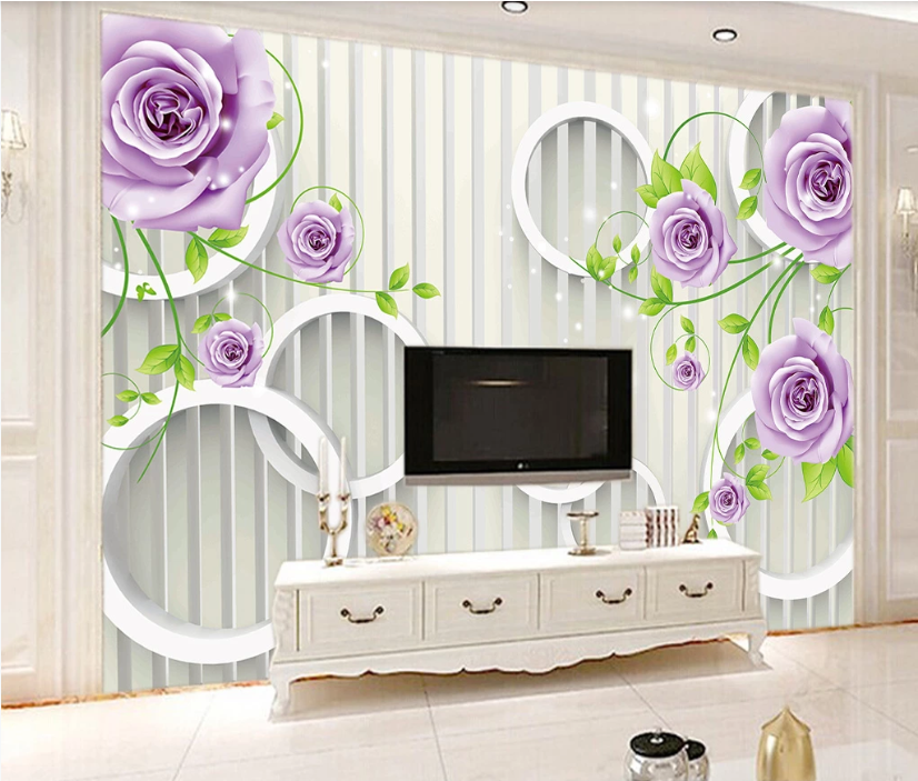 3D Purple Rose WC147 Wall Murals