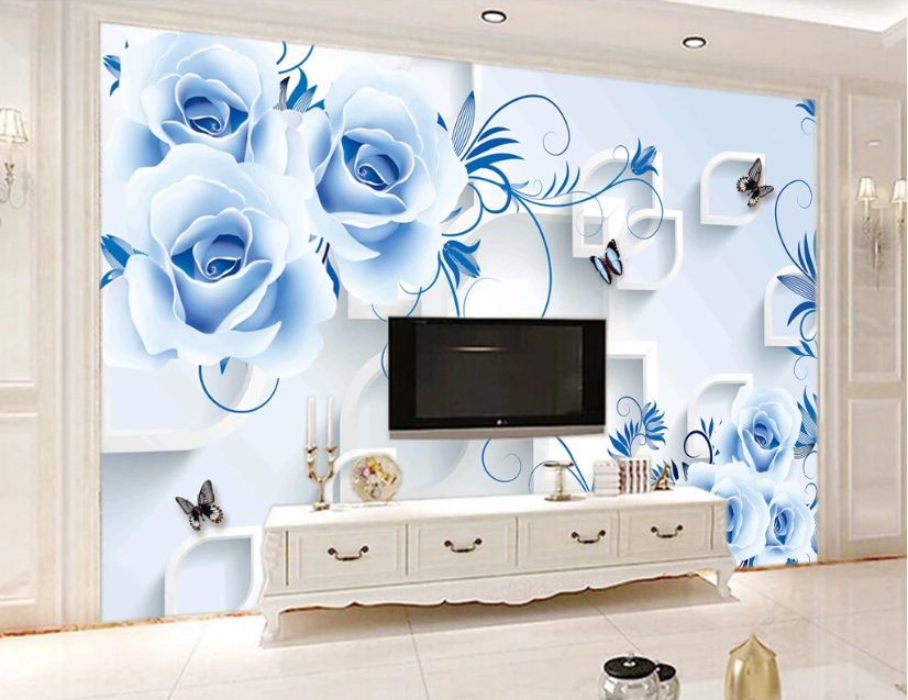 3D Blue Rose WC146 Wall Murals