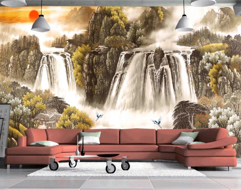 3D Waterfall Painting WC139 Wall Murals