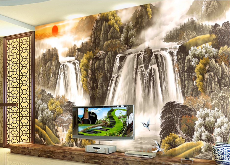 3D Waterfall Painting WC139 Wall Murals