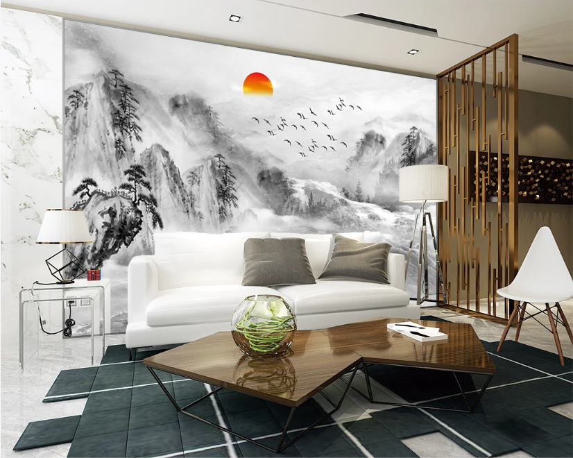 3D Cliff Black Tree WC2688 Wall Murals