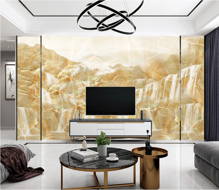 3D Yellow Falls WC2500 Wall Murals