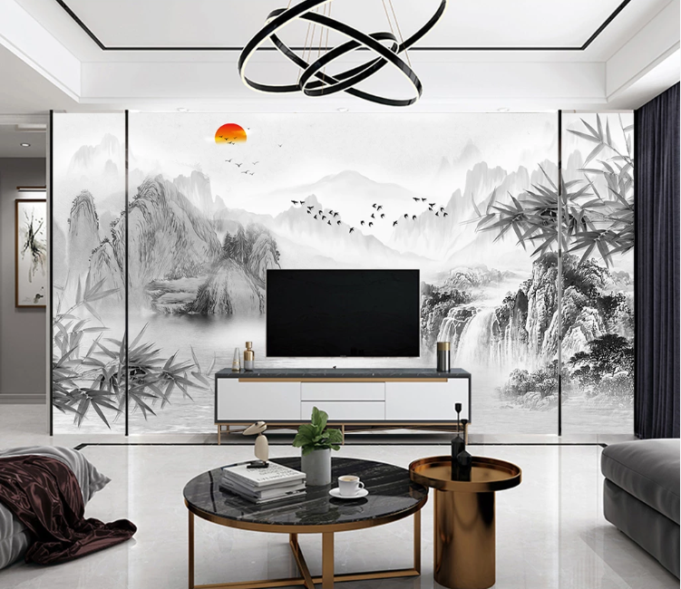 3D Mountain Bamboo WC2449 Wall Murals