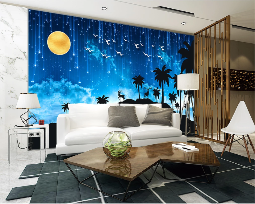 3D Coconut Tree Fawn WC2433 Wall Murals