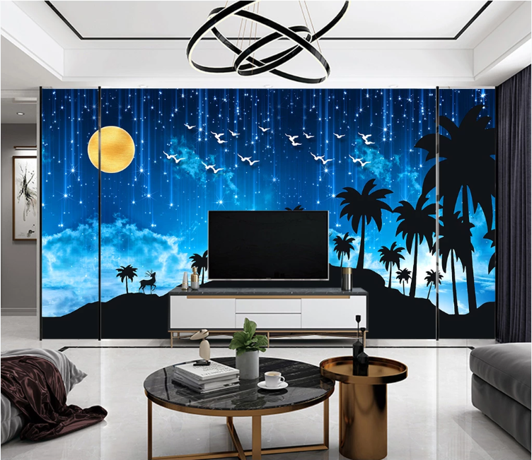 3D Coconut Tree Fawn WC2433 Wall Murals