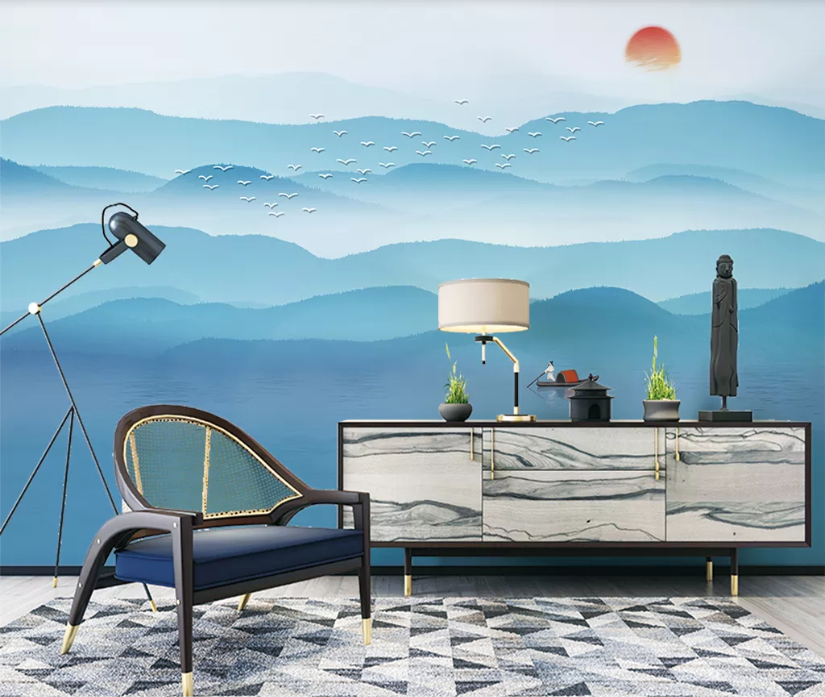 3D Misty Lake WC2126 Wall Murals