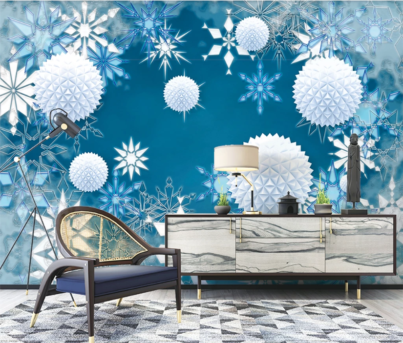 3D Ice Snowflake WC2029 Wall Murals