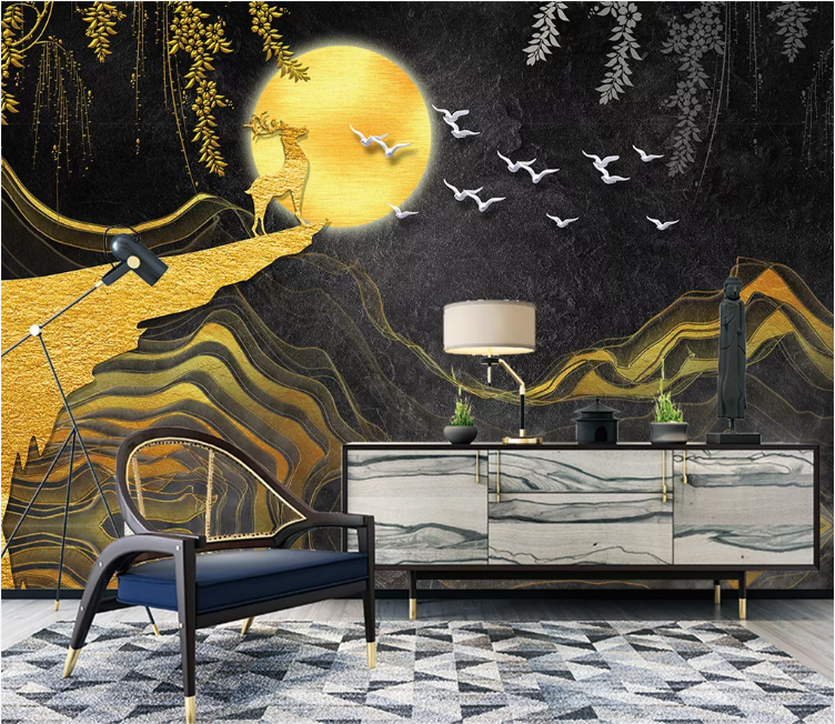 3D Moon Fawn WC2016 Wall Murals