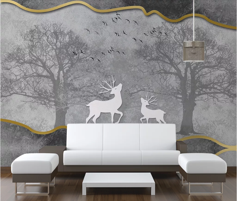 3D White Deer WC1995 Wall Murals