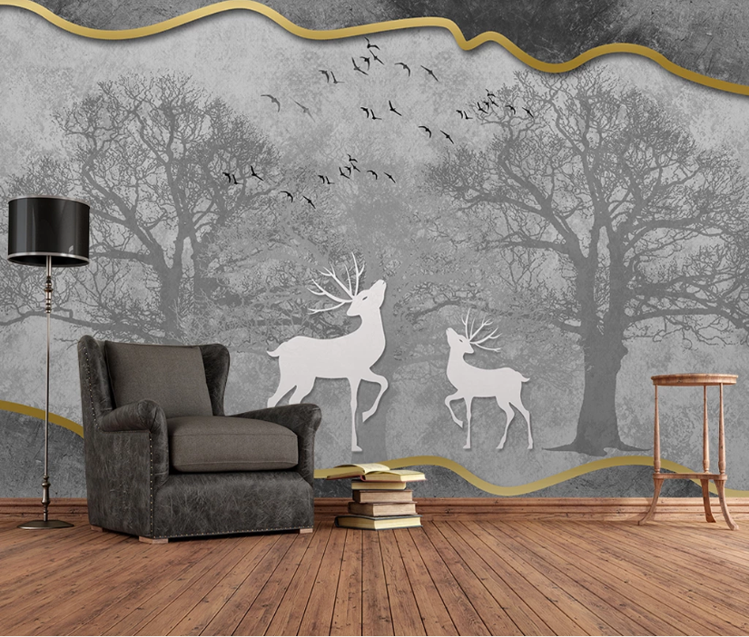 3D White Deer WC1995 Wall Murals