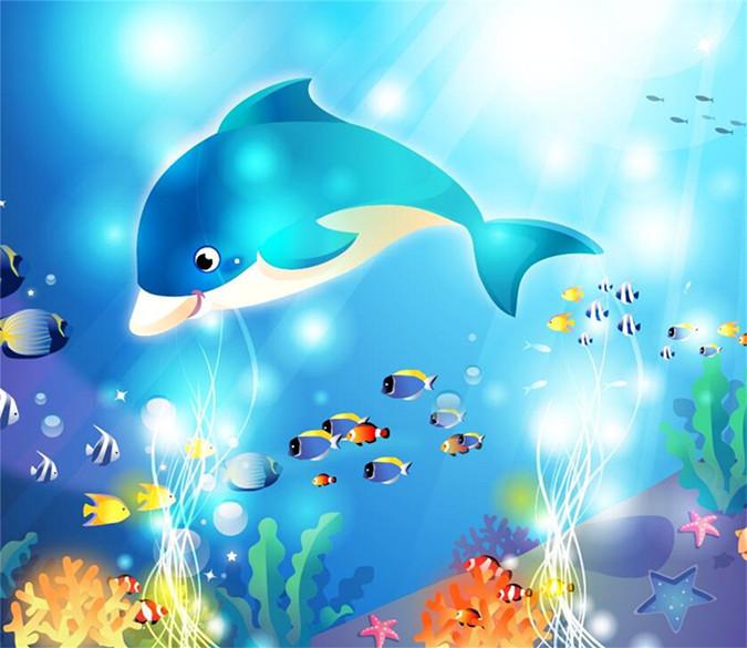 3D Blue Dolphins 014 Wallpaper AJ Wallpaper 2 