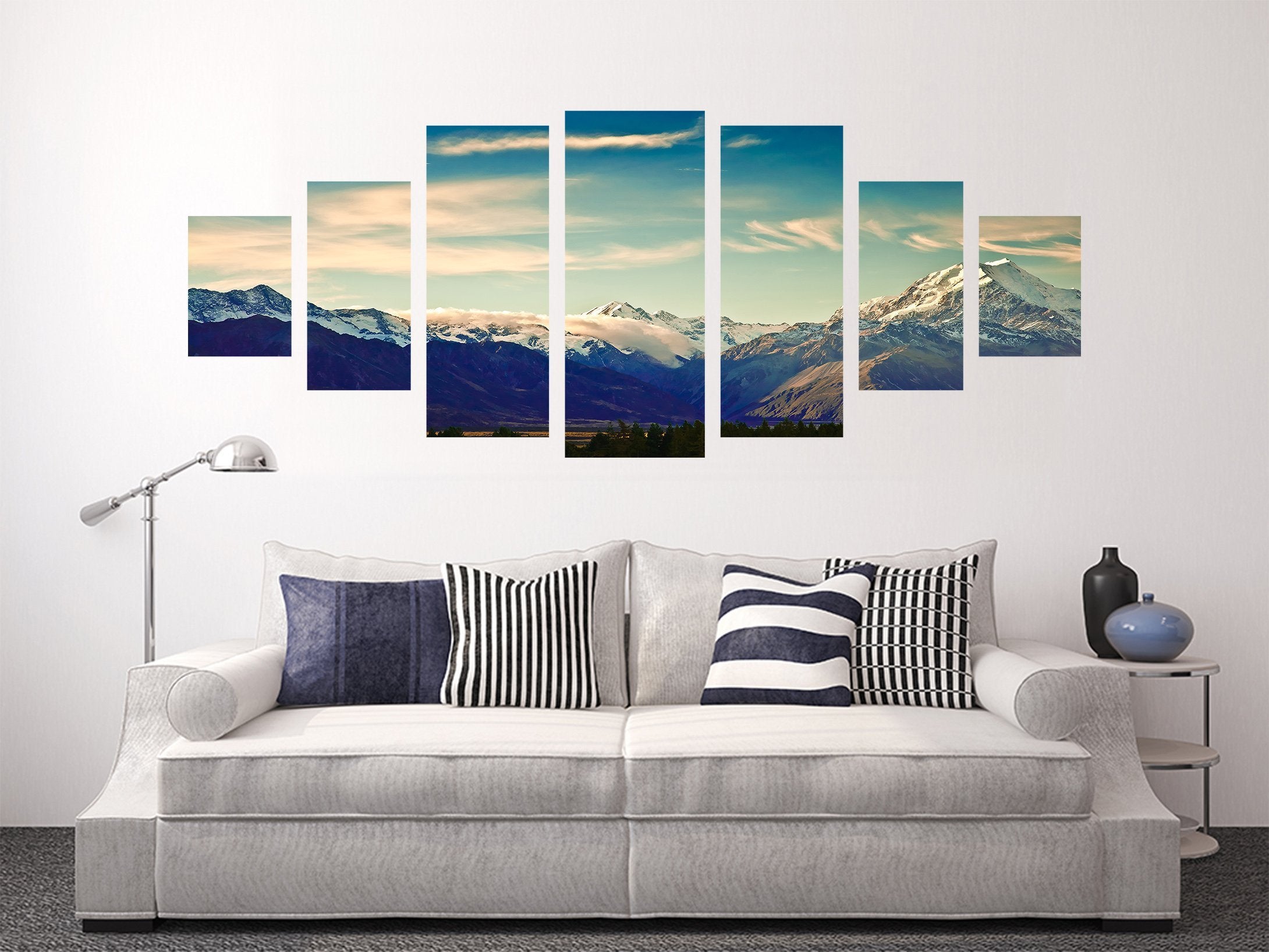 3D Distant Mountain 109 Unframed Print Wallpaper Wallpaper AJ Wallpaper 