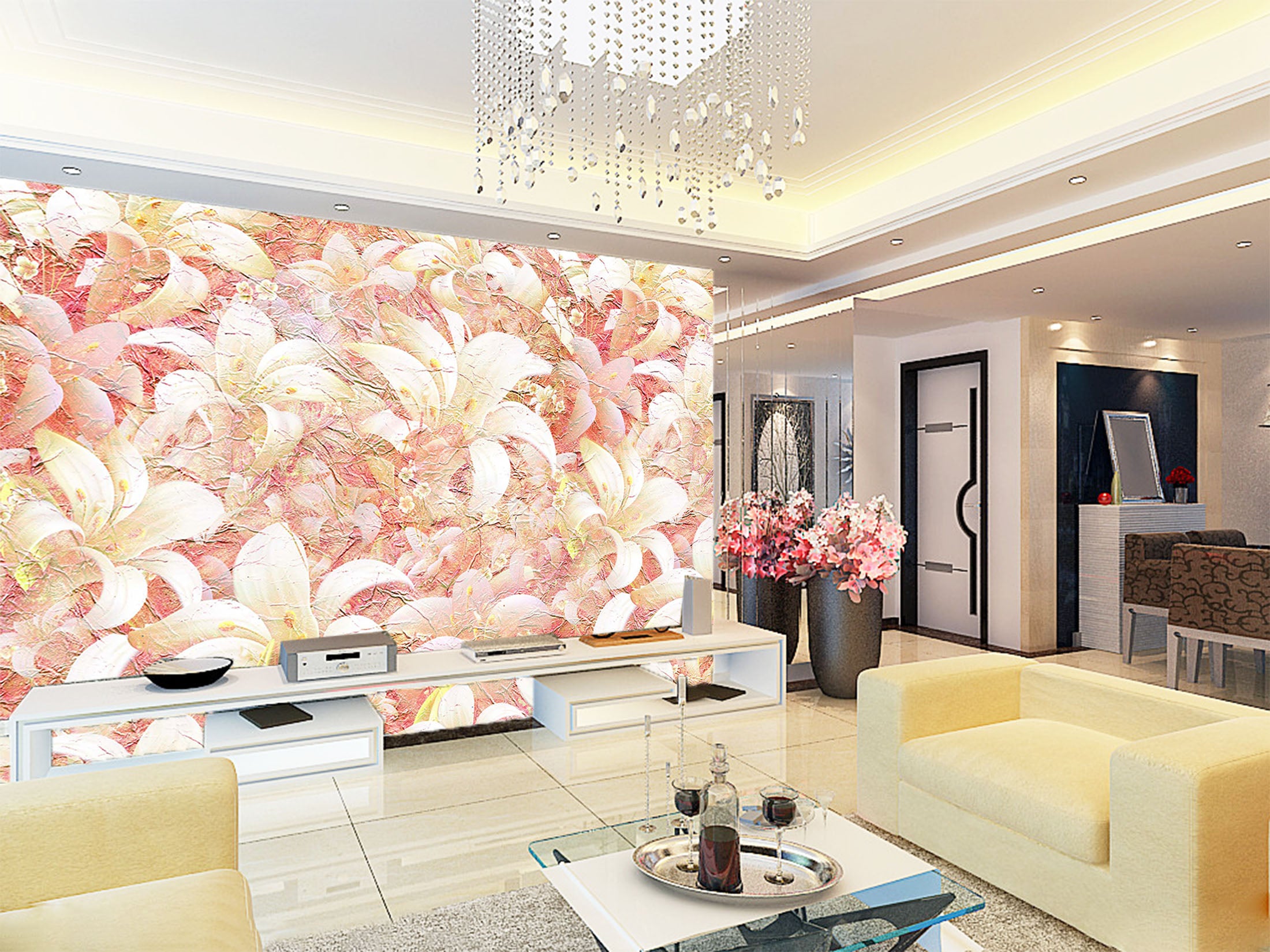 3D Lily Blossoms 1008 Wall Murals