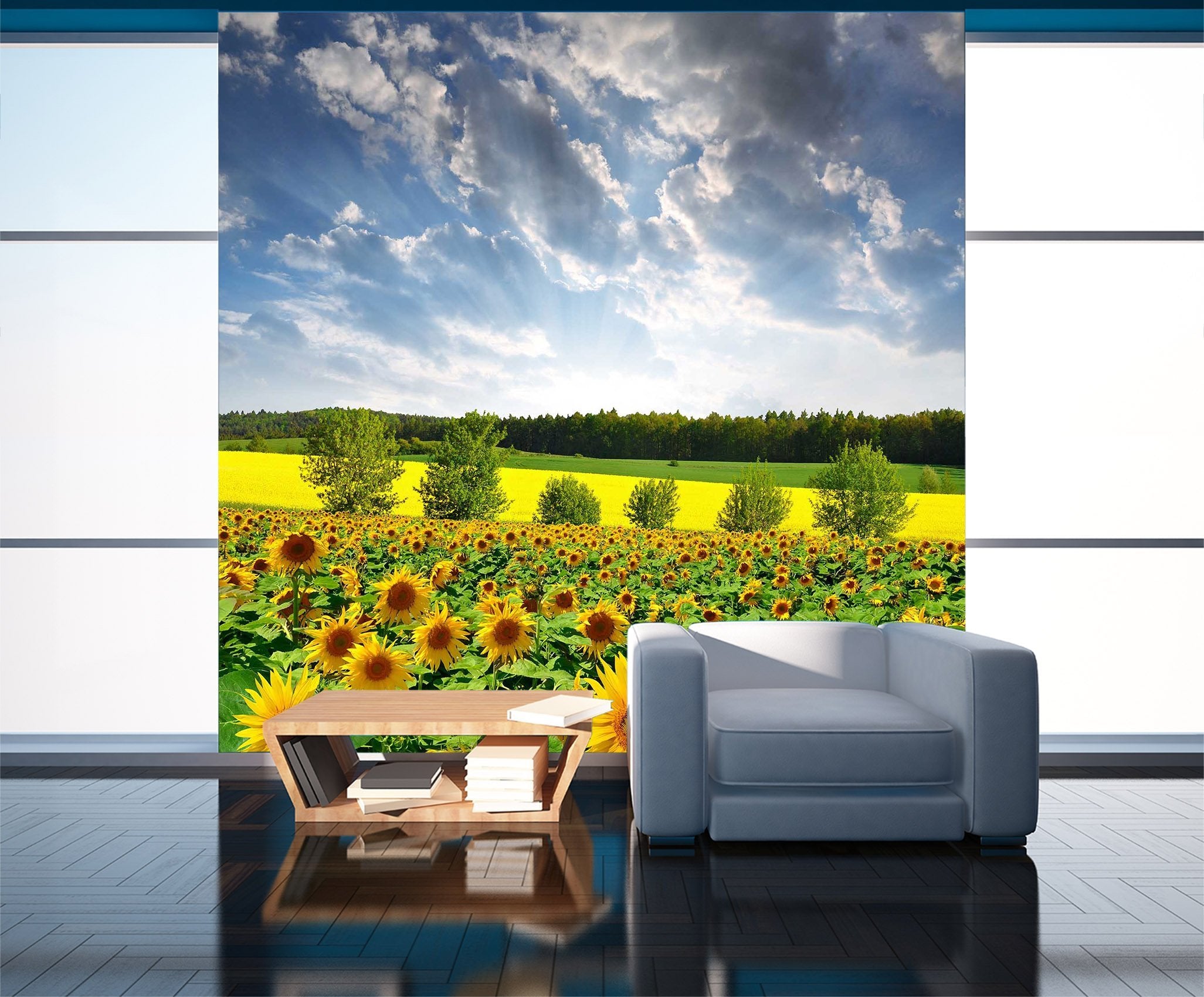 3D Sunflower Garden 621 Wallpaper AJ Wallpaper 