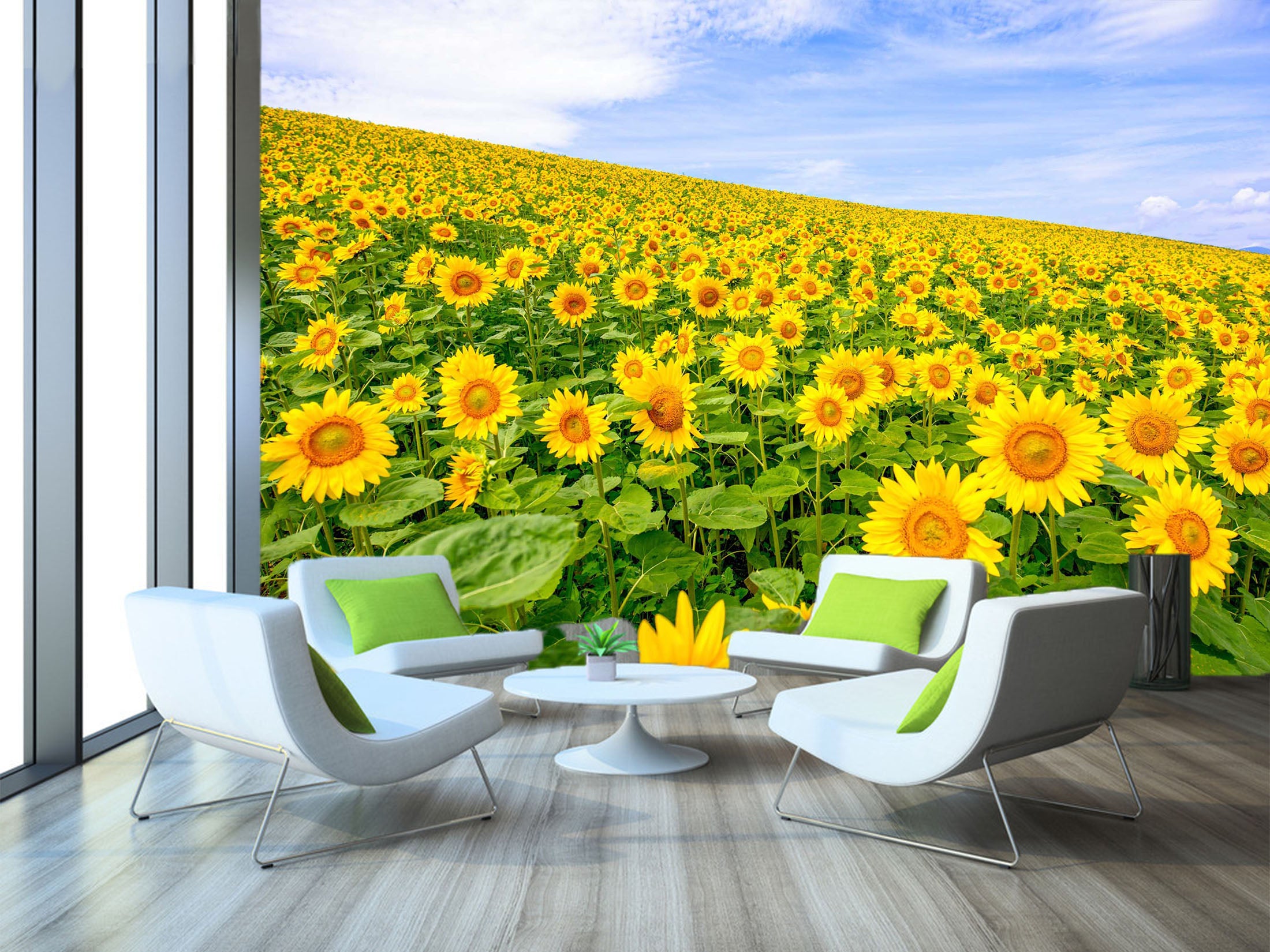 3D Sunflower Estate 1042 Wall Murals