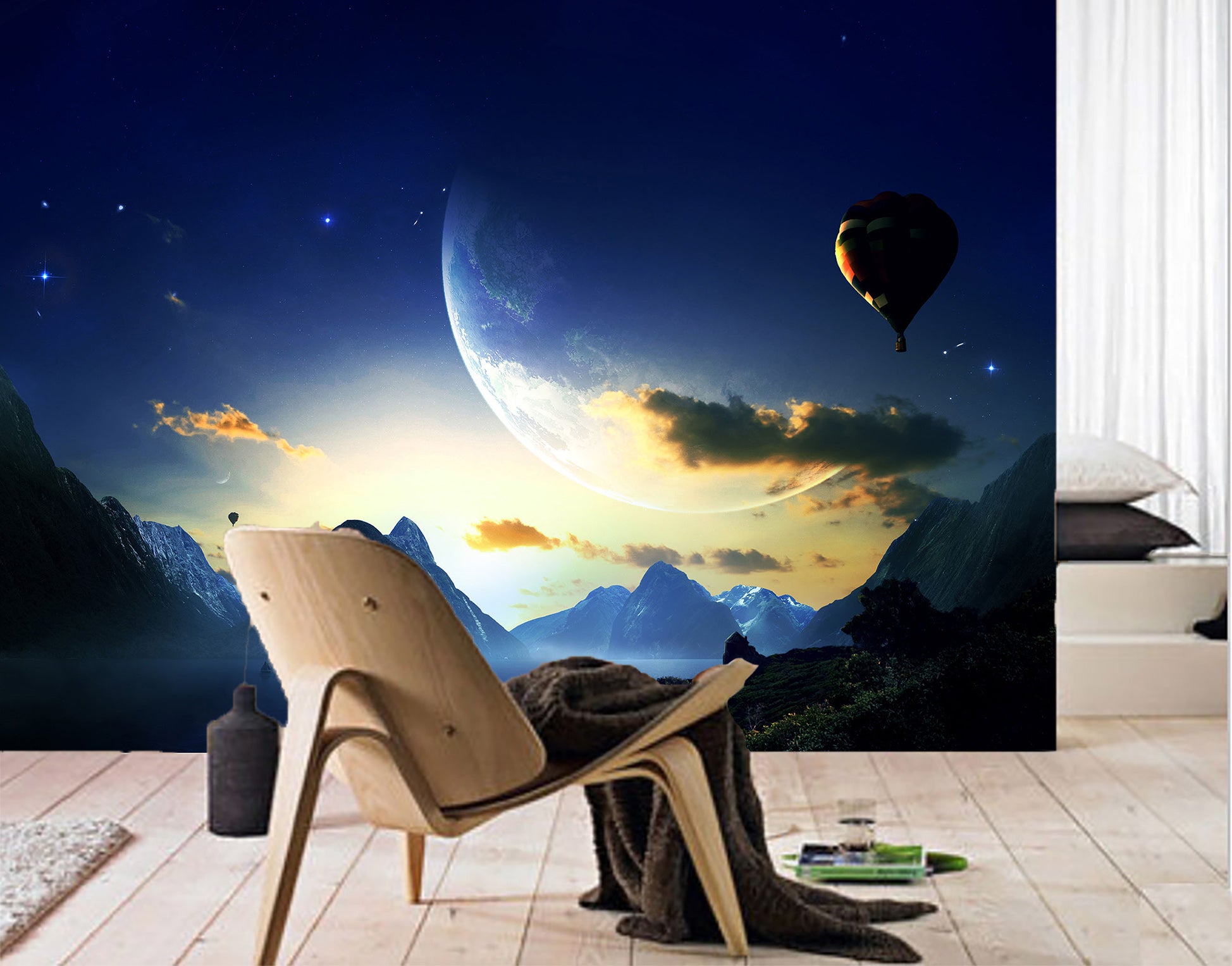 3D Starry Sky Moon 026 Wall Murals