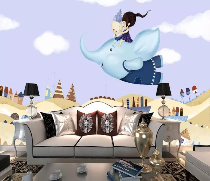 3D Flying Elephant WG92 Wall Murals Wallpaper AJ Wallpaper 2 