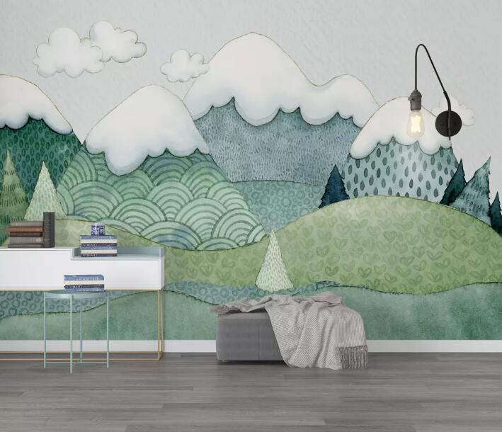 3D Green Mountain WG813 Wall Murals