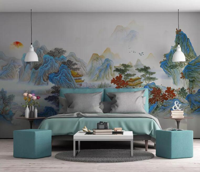 3D Mountain Forest WG816 Wall Murals