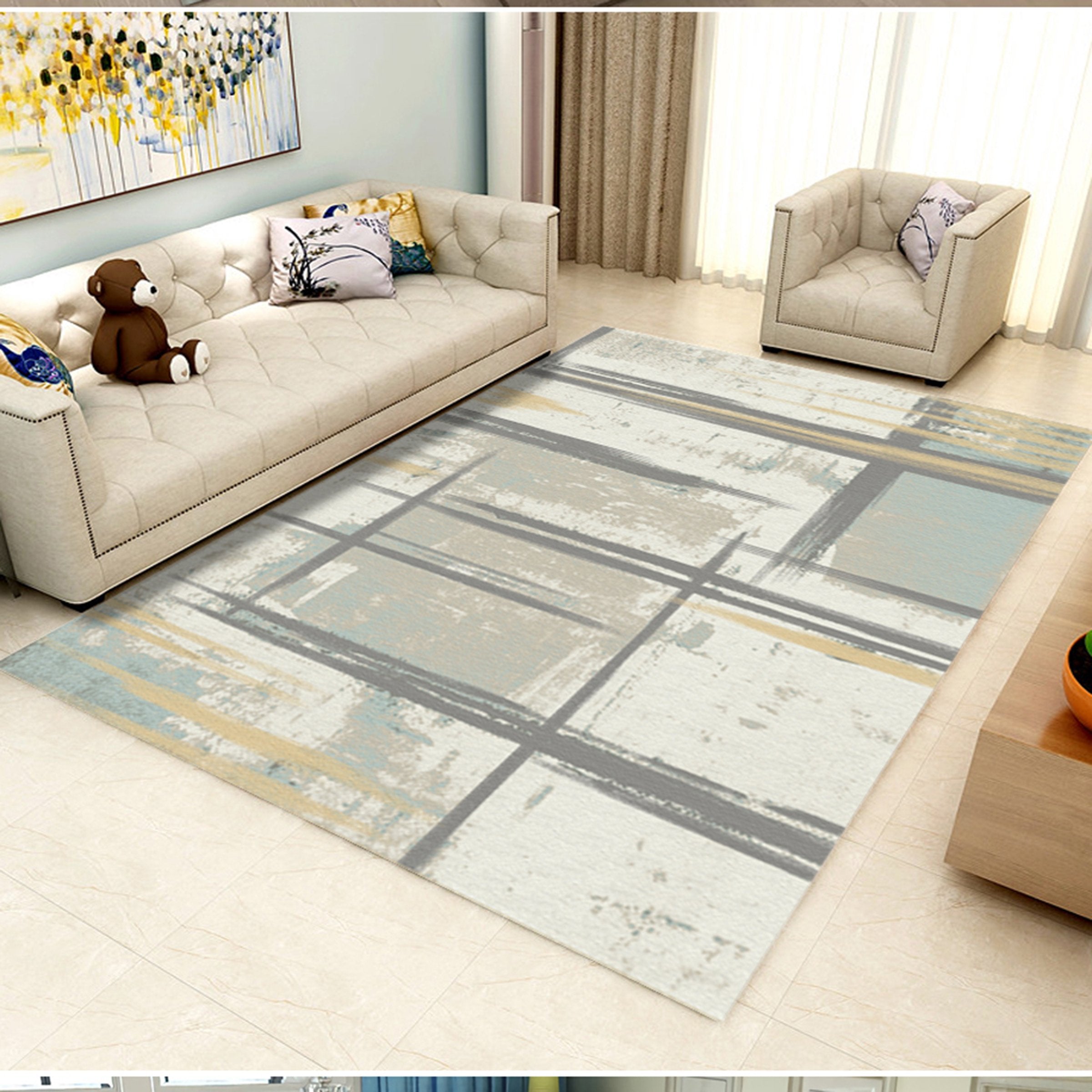 3D Colored Lines WG195 Non Slip Rug Mat Mat AJ Creativity Home 