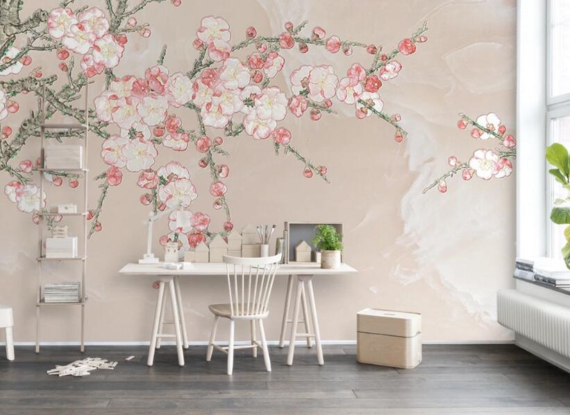 3D Red Plum Blossom WG635 Wall Murals