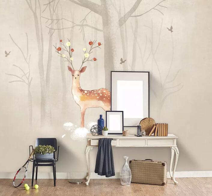 3D Forest Fawn WG63 Wall Murals Wallpaper AJ Wallpaper 2 