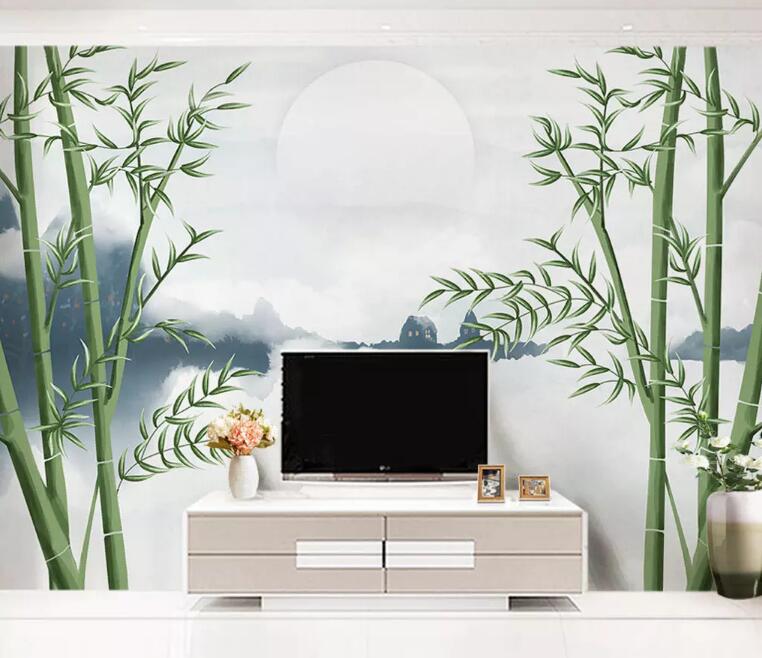 3D Moon Bamboo WG1124 Wall Murals