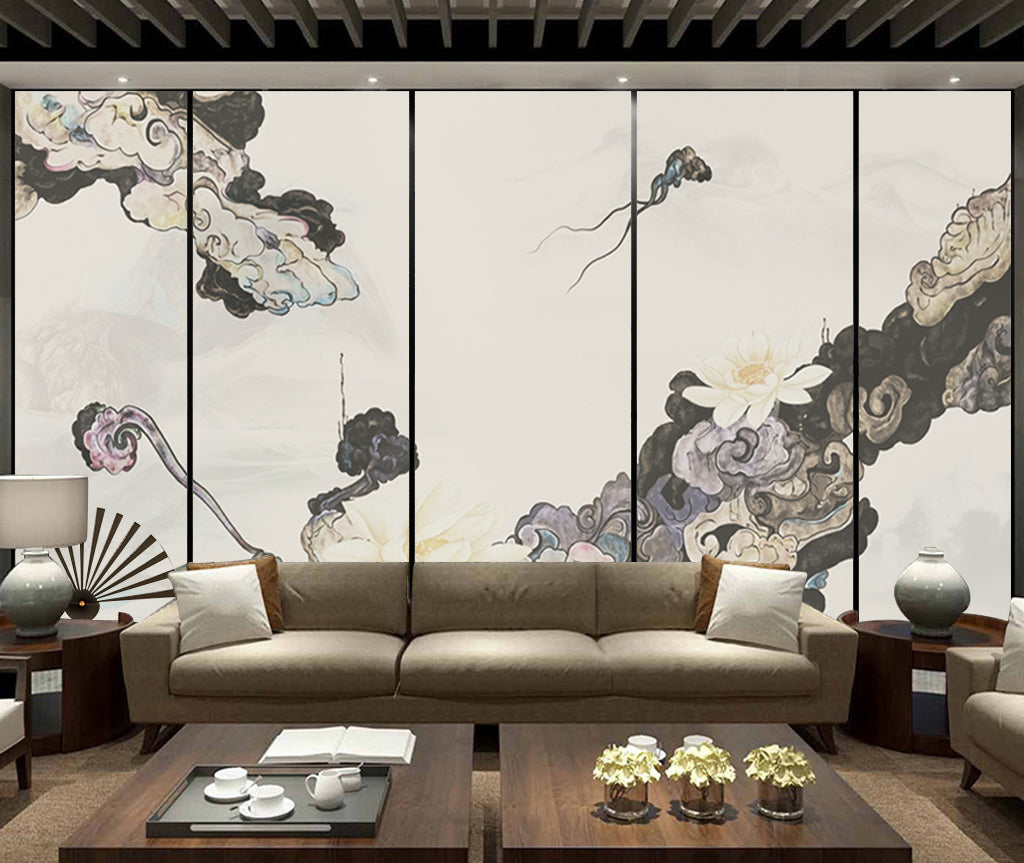 3D Lotus Cloud WG203 Wall Murals