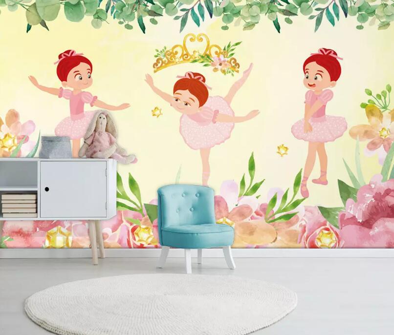 3D Flower Ballet WG1059 Wall Murals