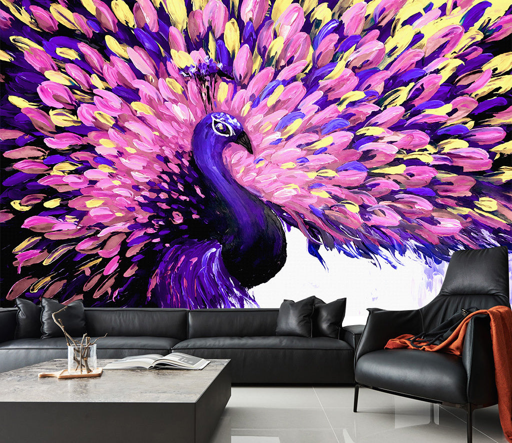 3D Painted Peacock WG272 Wall Murals