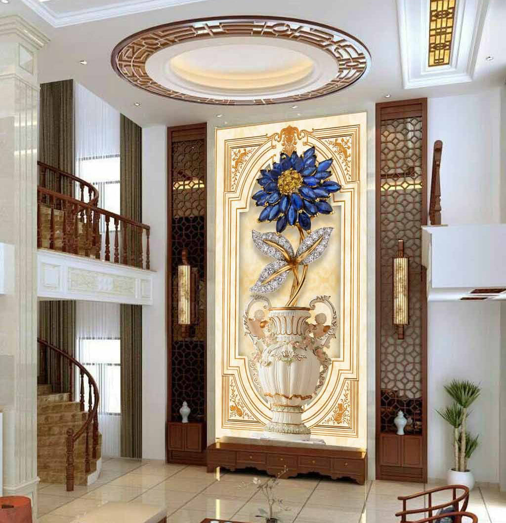 3D Diamond Flower WG050 Wall Murals