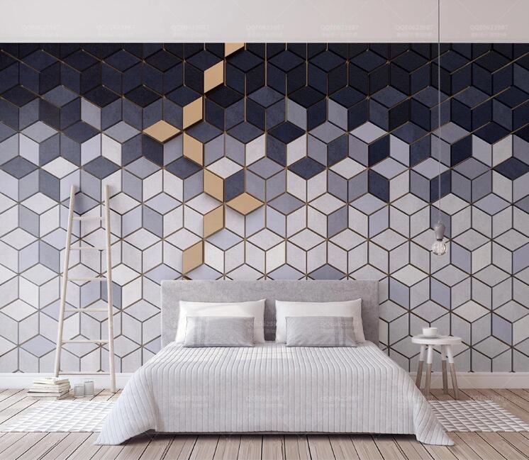 3D Geometric Patchwork WC202 Wall Murals