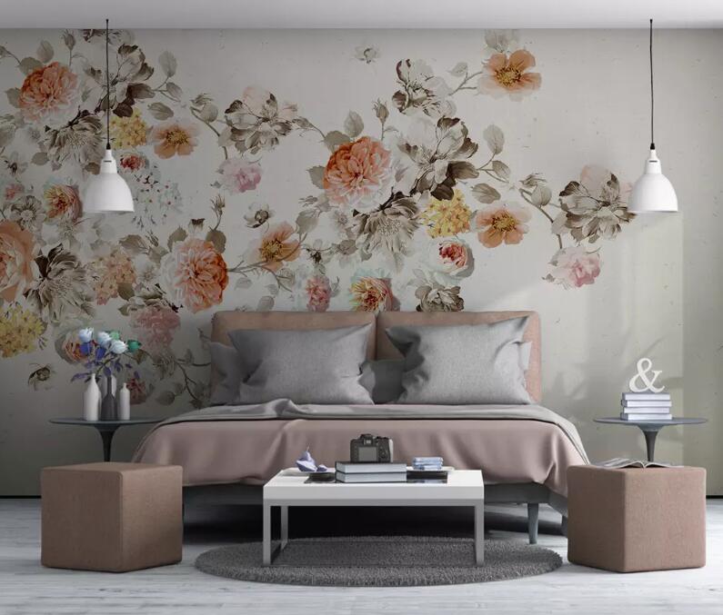 3D Colored Flowers WG70 Wall Murals Wallpaper AJ Wallpaper 2 