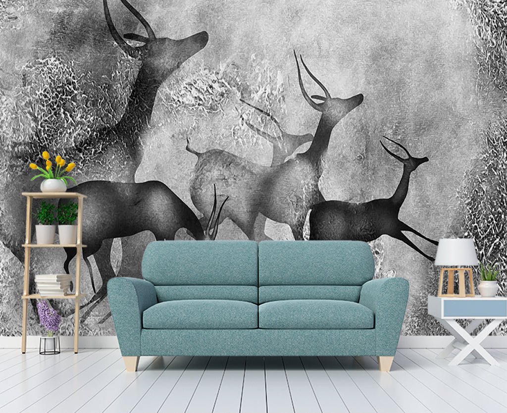 3D Shadow Deer WG314 Wall Murals