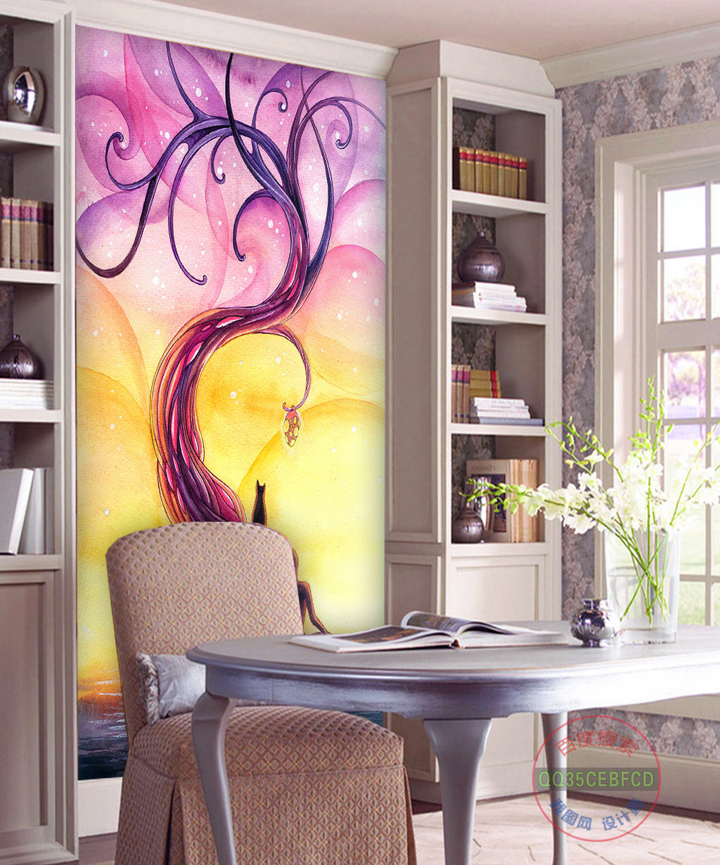 3D Purple Tree WG037 Wall Murals