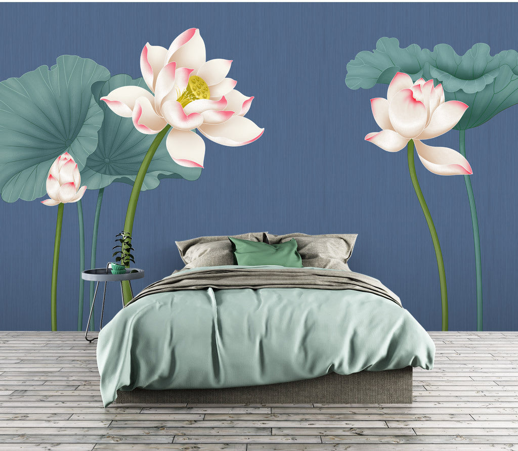 3D Lotus Flower WC089 Wall Murals